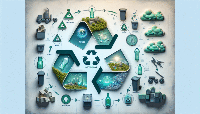 Recycling Laws for UK House Clearance: Infographic illustrating UK's recycling hierarchy based on the Waste Framework Directive, showcasing icons for household recycling and compliance.