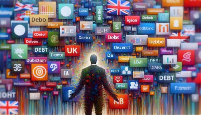 Top debt consolidation loan providers in 2025: A Comprehensive Guide | DCL A visual representation of debt consolidation, depicting a person merging colourful threads into one clear thread, with logos of UK lenders.