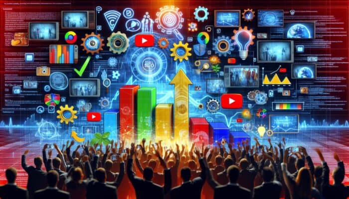 A vibrant digital interface displaying various YouTube playlists with thumbnails, enhancing engagement and SEO.