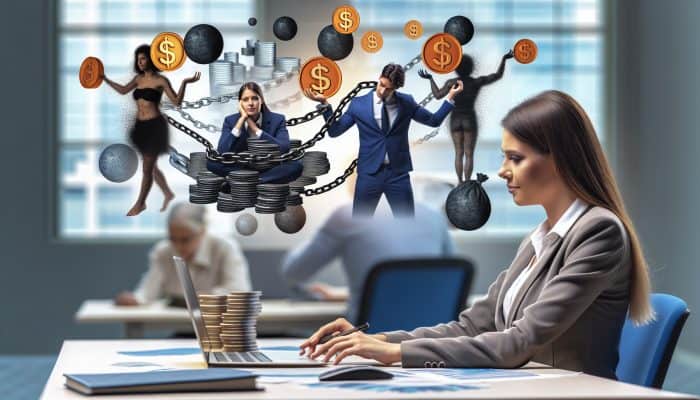 Does Debt Consolidation Mean More Debt: UK Insights | DCL A financial advisor discussing debt consolidation strategies using a graph, showing a person with multiple debts versus one with a single debt.