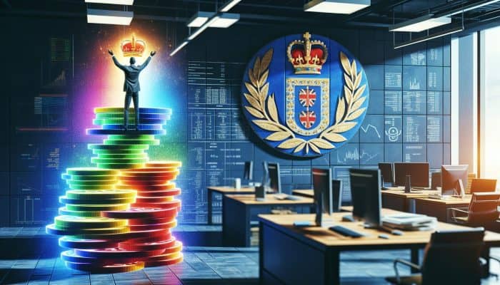 Debt Consolidation Loans or Bankruptcy: Pros and Cons | DCL Debt Consolidation Loans or Bankruptcy: A relieved person in a modern London office merges colorful debt stacks into a glowing loan document, overseen by an FCA emblem.